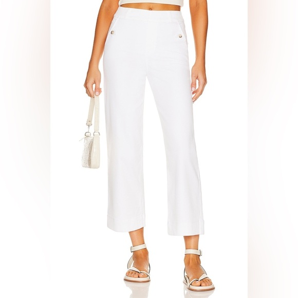 Women’s Spanx Stretch Twill Cropped Wide Leg Pants In Bright White - Picture 1 of 13